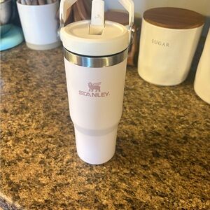 Stanley Cream and Pink Flip Straw Tumbler